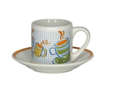 Seramik tas kafe ak sokoup