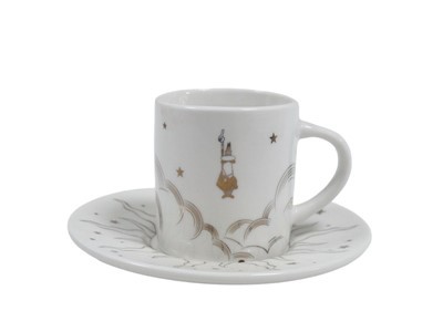 Tas kafe pòslèn ak sokoup