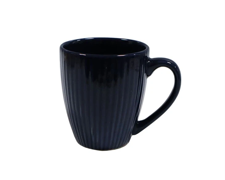 Vertical Striped Ceramic Coffee Mug high quality